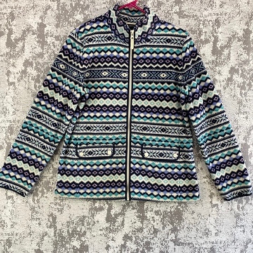 Talbots Multicolor Patterned Pea Coat - image 1